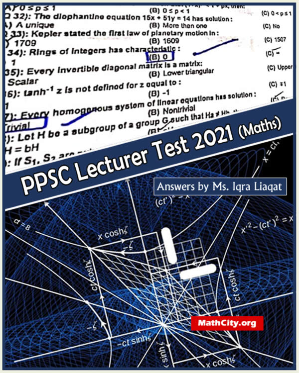 PPSC Paper 2011 (Lecturer in Mathematics)